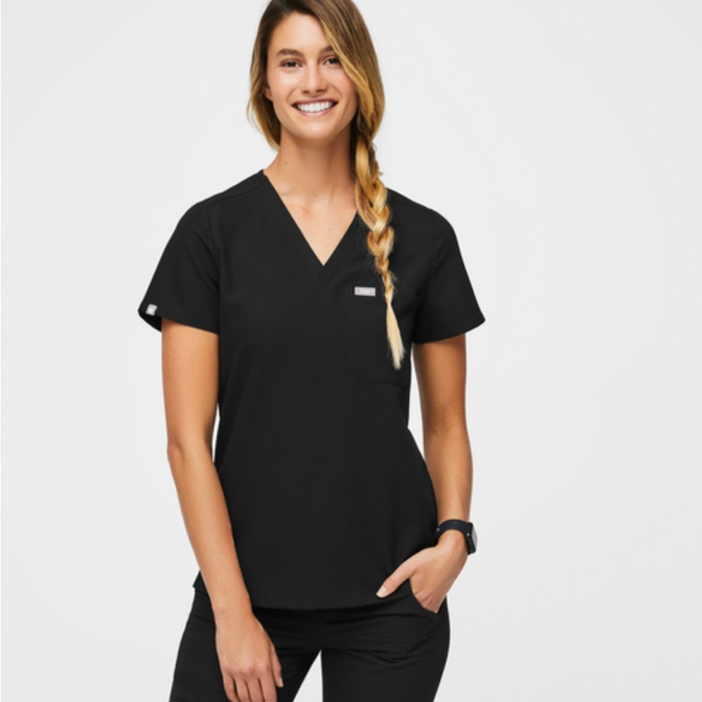 Figs Catarina Scrub Top XS Black